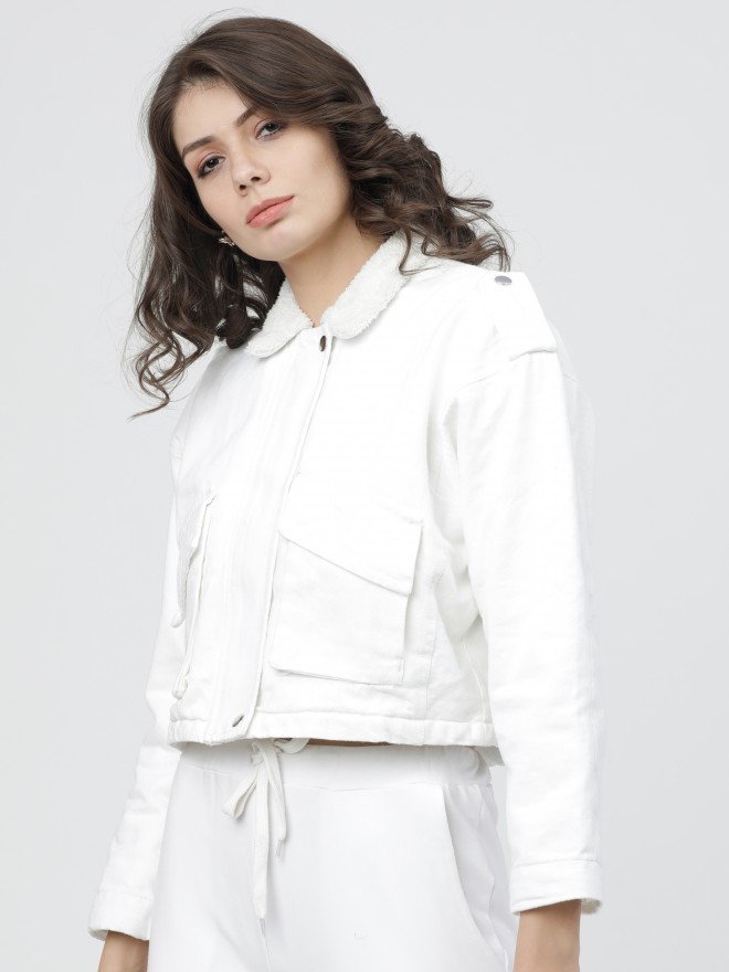 Tokyo Talkies Women White Denim  Jackets 